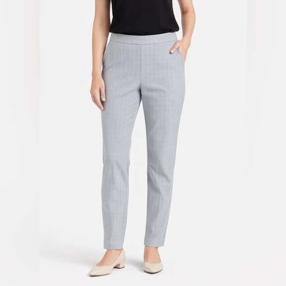 a new day Pants - A New Day Gray Windowpane Pull-On Pants NWT Women’s Slim Work Trousers